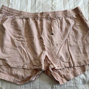 Old Navy Woman's XXL Pink Linen Drawstring Shorts